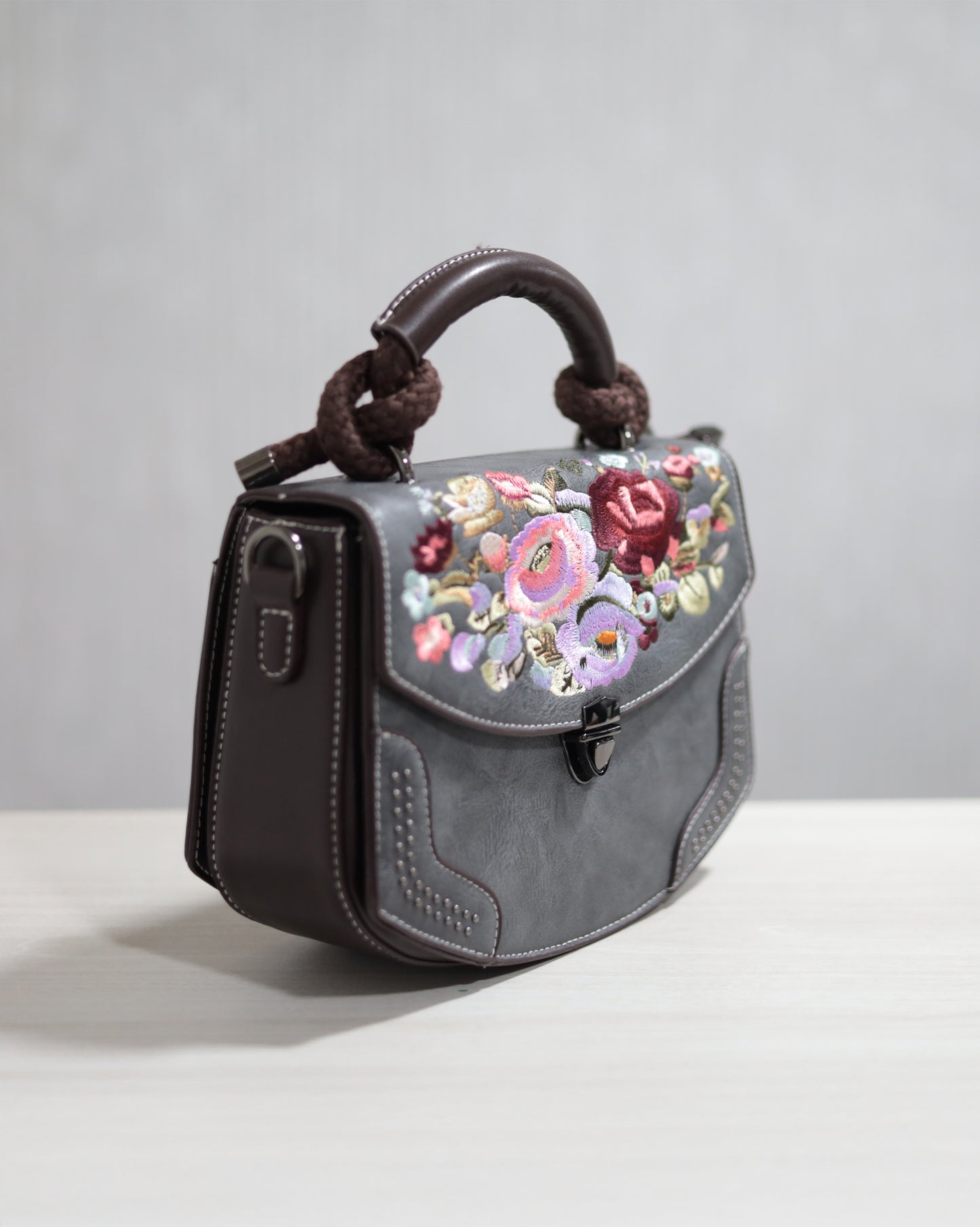 Satchel Vintage Retro Embroidery Floral Sling Bag
