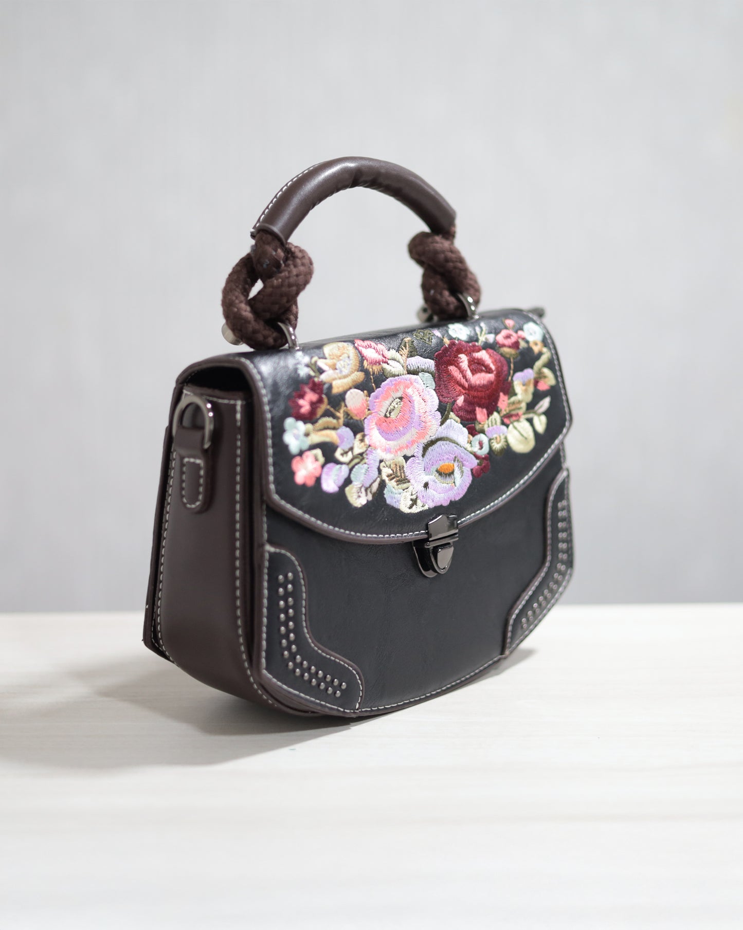 Satchel Vintage Retro Embroidery Floral Sling Bag