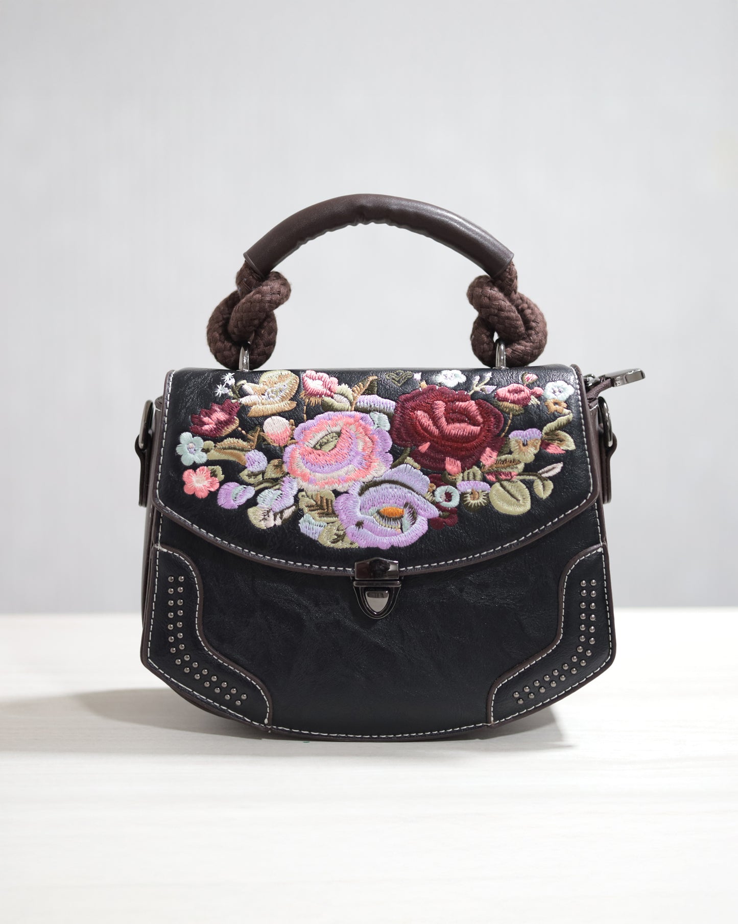 Satchel Vintage Retro Embroidery Floral Sling Bag