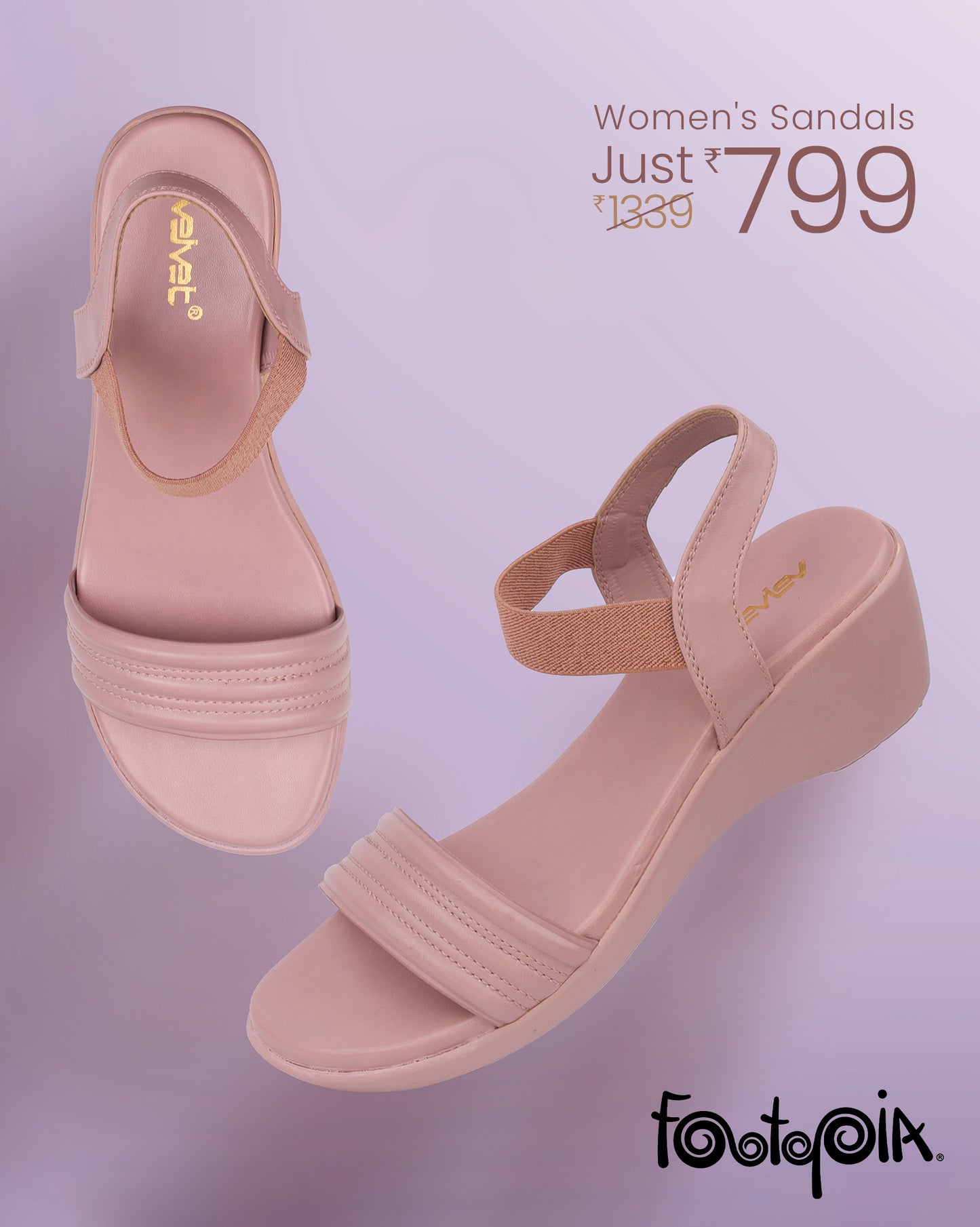 Open Toe Wedge Heels - B421