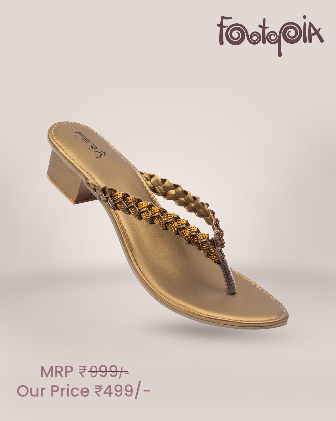 Embellished Women Open Toe Flats - R3943